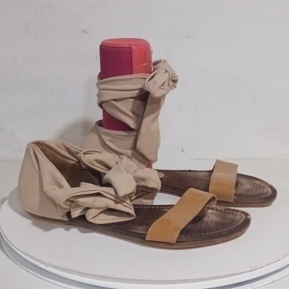 High Everyday Couture Wrap Ankle Sandals sz 40/9.5 - Picture 1 of 14